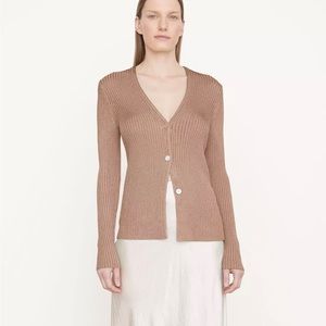 Vince ribbed single button cardigan
